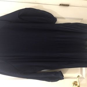 navy pleated womans dress